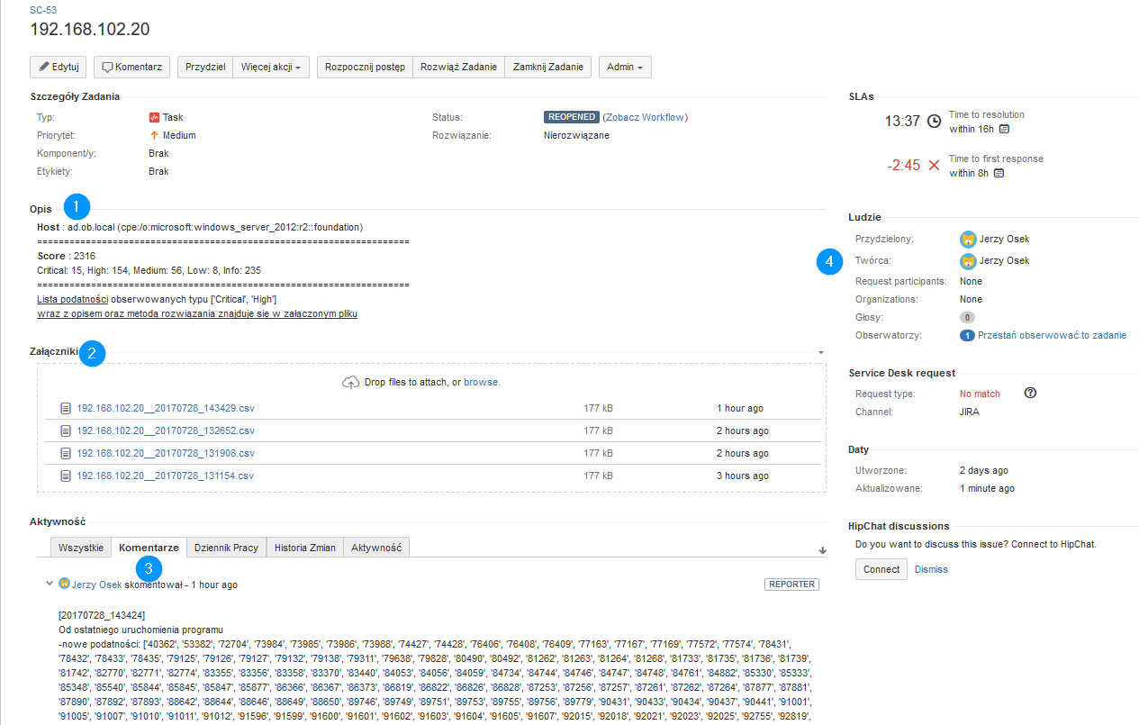 JIRA screen